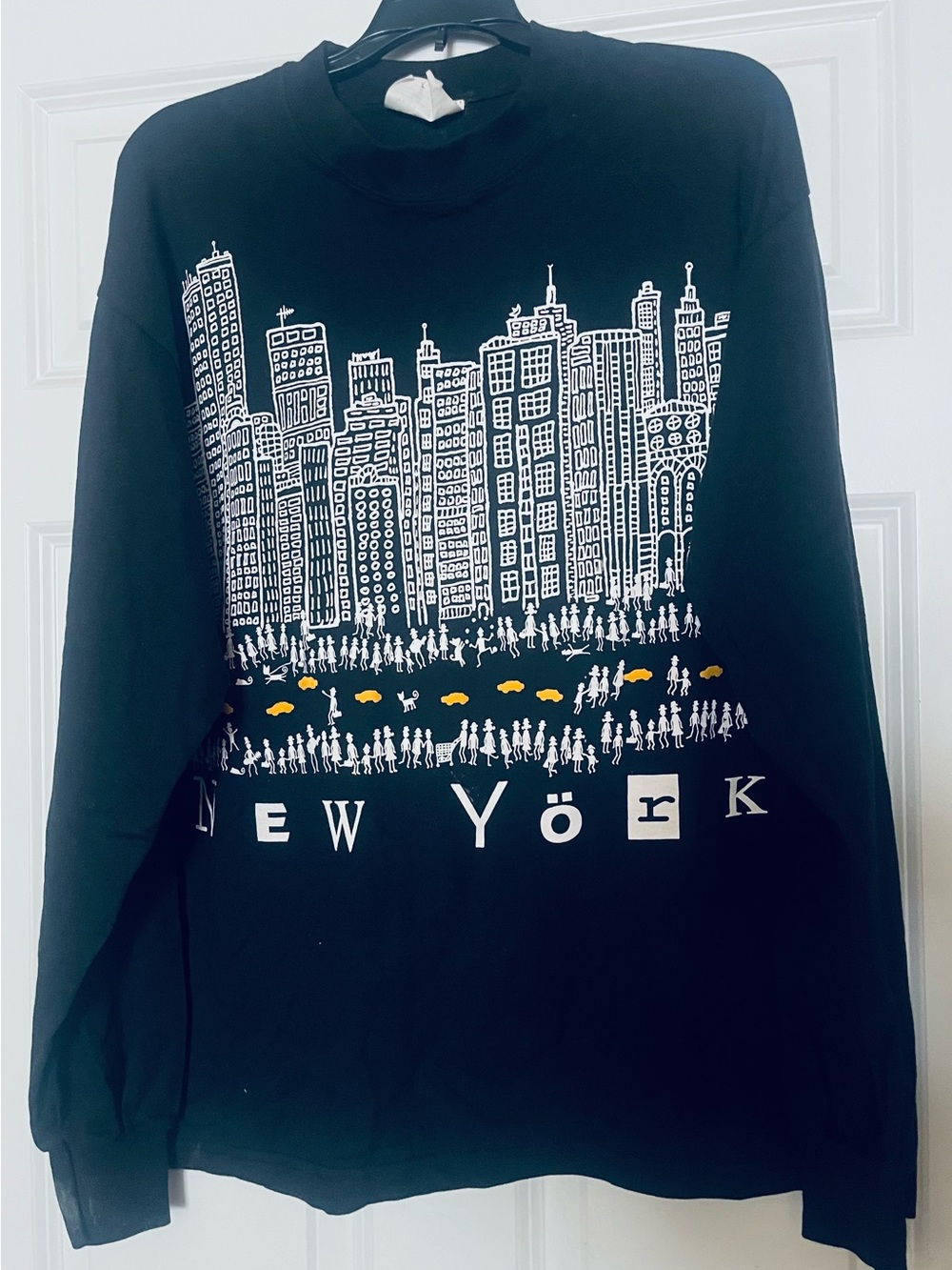 NYC Skyline Graphic Collectible Sweatshirt -Black/White & Yellow Print